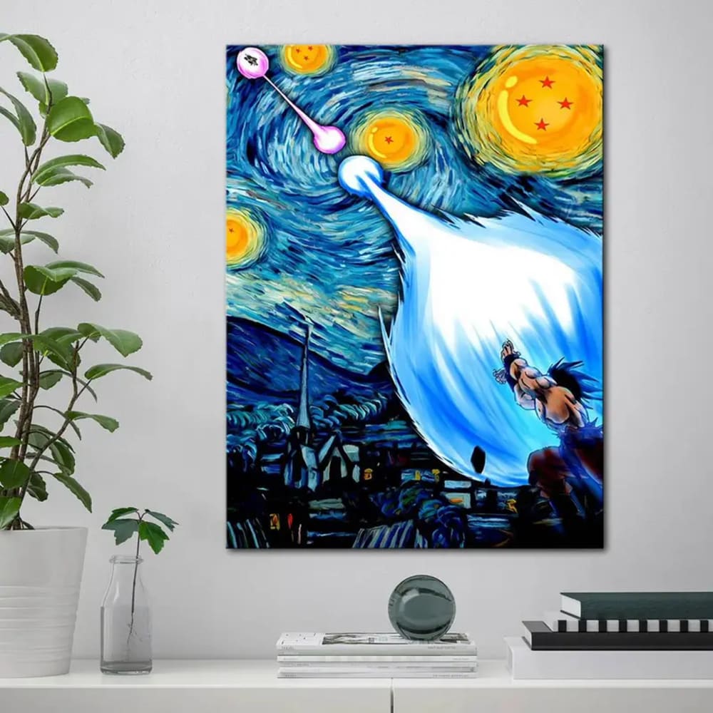 Dragon Ball Z Van Gogh Starry Night Wall Art